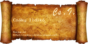 Csáky Ildikó névjegykártya